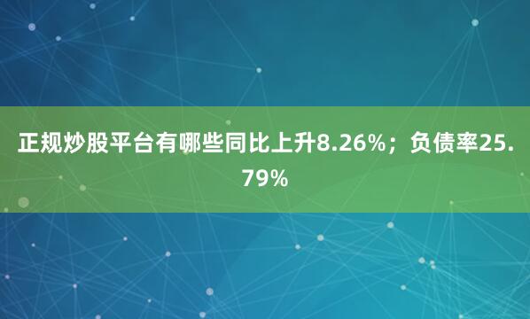 正规炒股平台有哪些同比上升8.26%；负债率25.79%